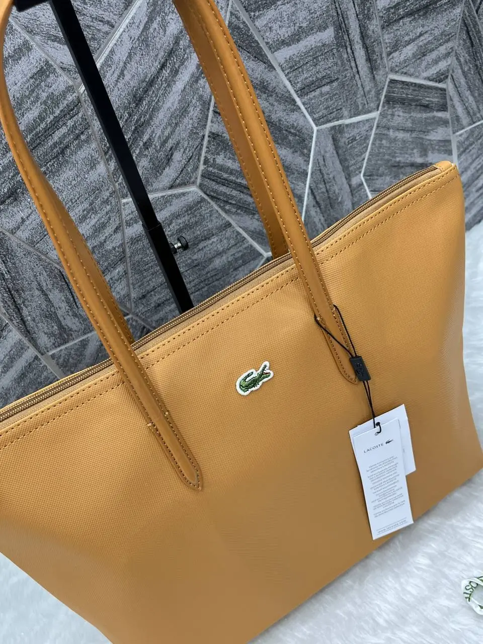 Lacoste Leather Tote Tan Premium With Original Packing - Image 6