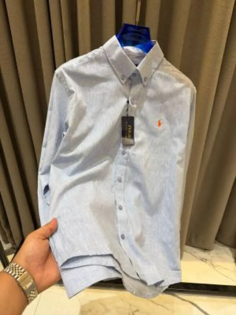 Ralph Lauren Chest Logo Full Sleeves Shirt Sky Blue - Image 2