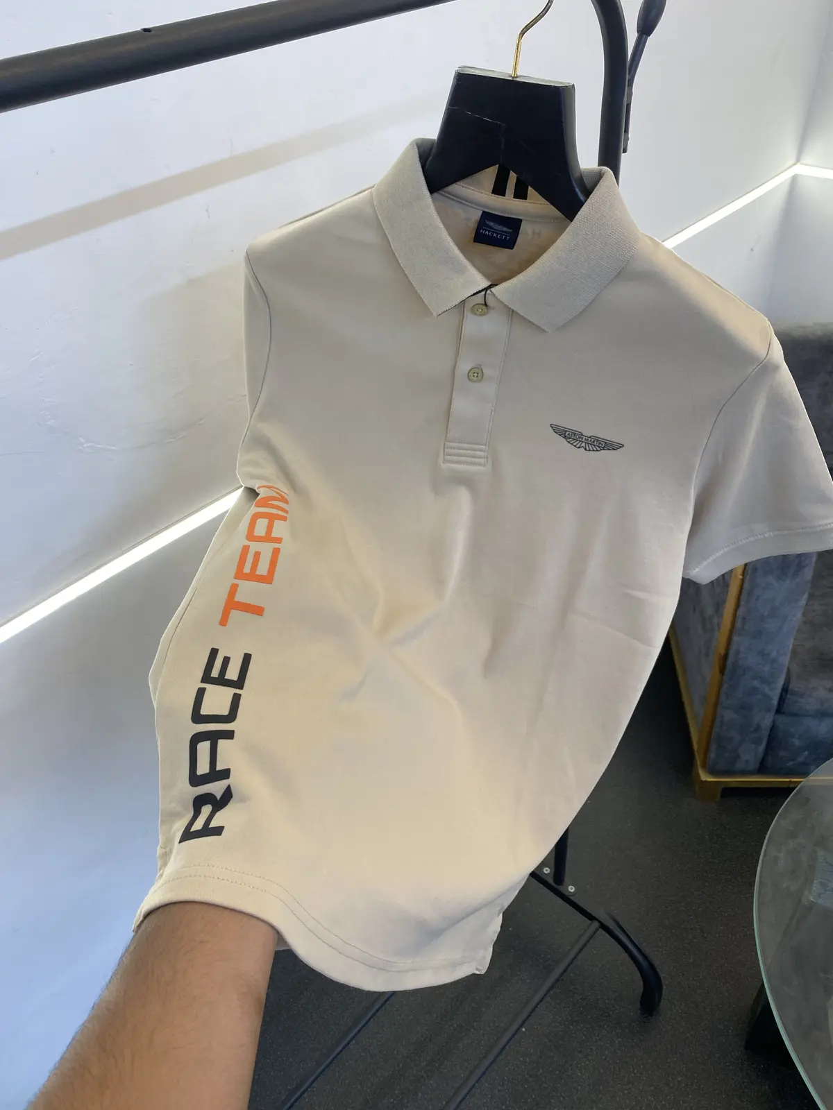 Hackett premium quality polo tshirt beige - Image 2