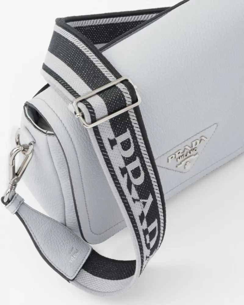 Prada Flou Shoulder Bag With OG Box & Dust Bag (Grey-778) - Image 5