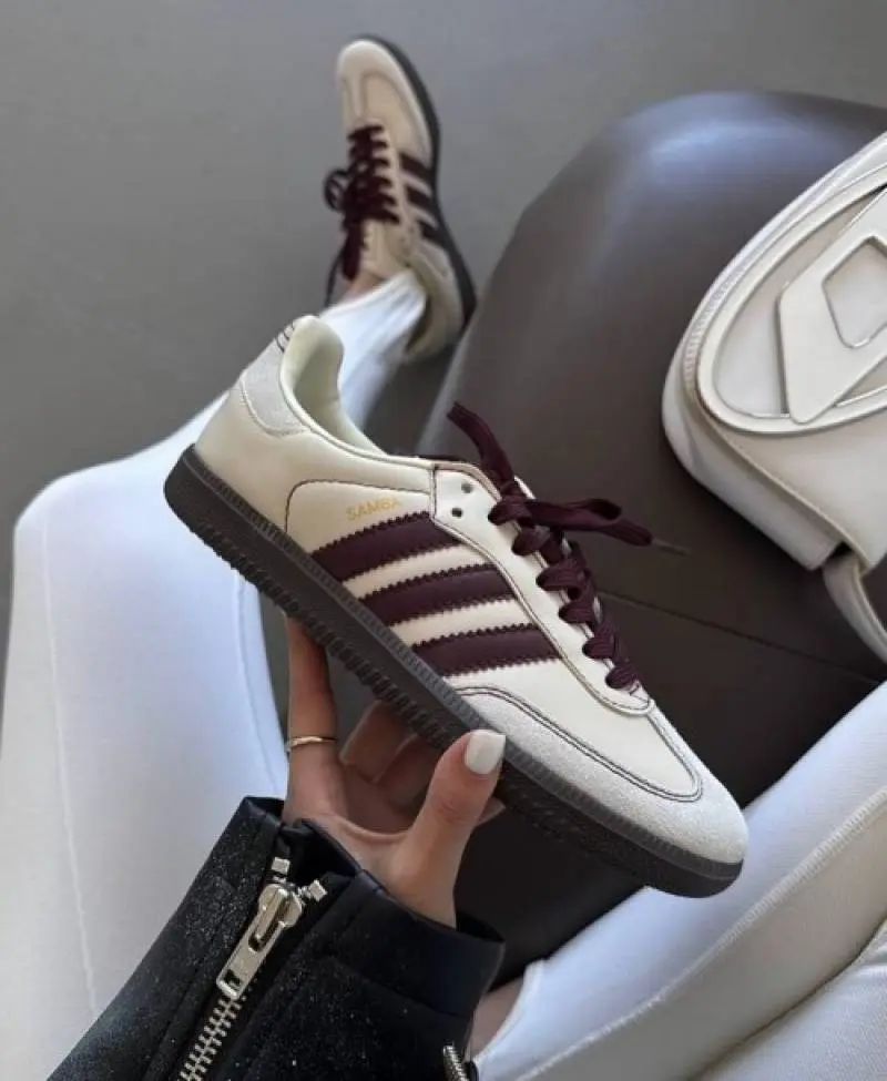 Adidas Samba OG Men s Wonder White Maroon ( Sale ) - Image 2