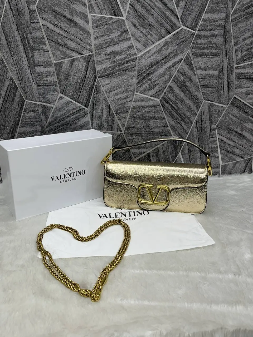 Valentino V Logo Long Shoulder Bag Clutch With Original Packing - Image 2