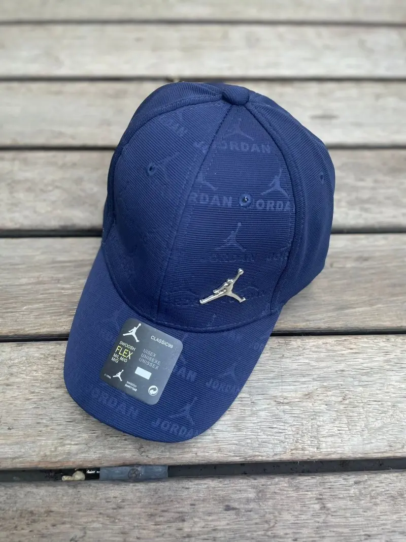 Air Jordan Front Small Mettalic Logo Navy Blue Print Premium Unisex Cap (With Box) 758