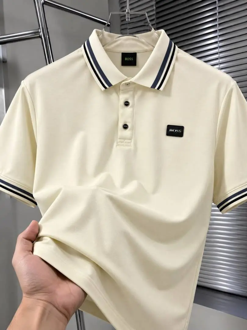Boss Chest Logo Polo T-shirt Cream