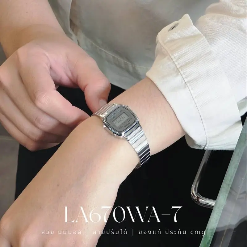 Casio Womens Vintage LA670 Silver Grey - Image 4