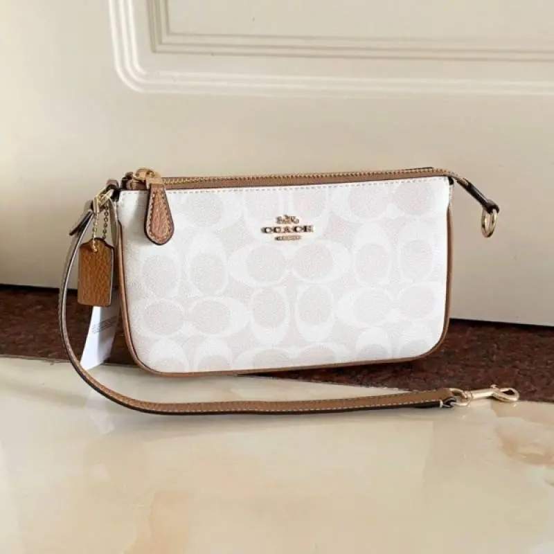 Coach Nolita 19 Wht-Ap Brown With OriginalBox DustCover ChainBelt PearlCharm - Image 2
