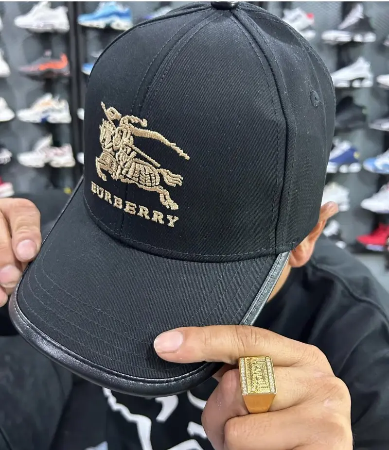 Burberry BB black gold plain premium unisex cap(with Safety Box) - Image 2