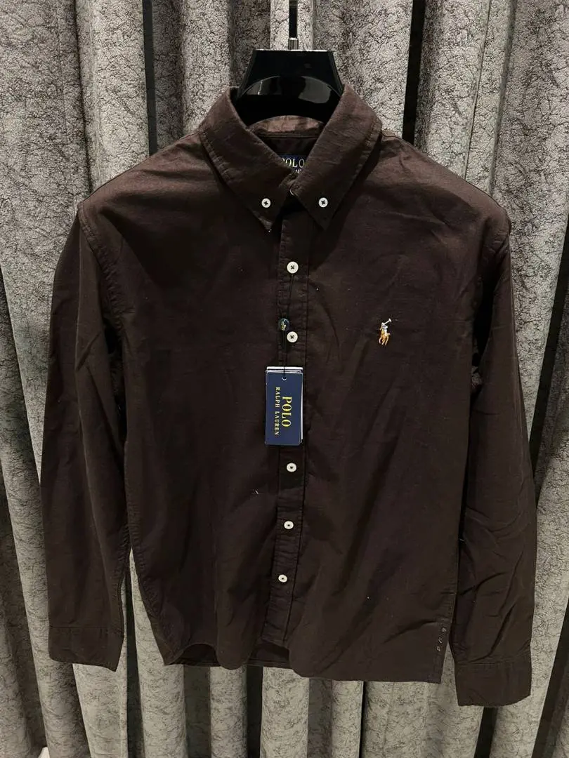 l-auren p-olo imported store article shirt dark brown