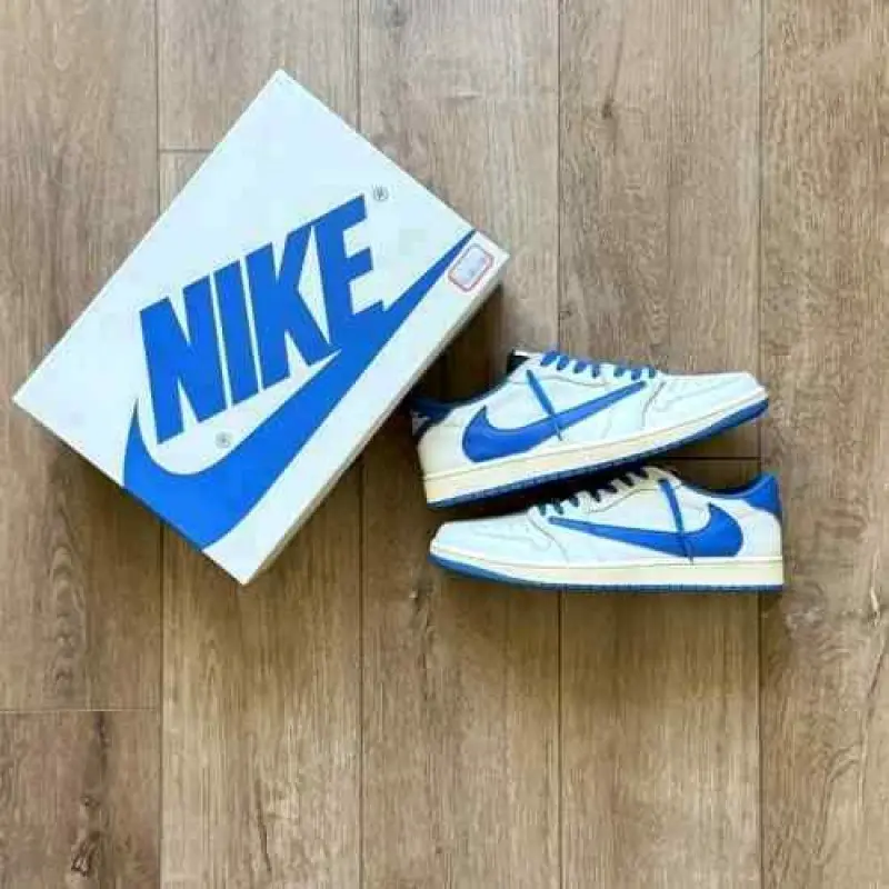 Nike Air Jordan Retro 1 X Travis Scott Fragment Heat Of White Semi Ua Quality With Og Box - Image 5