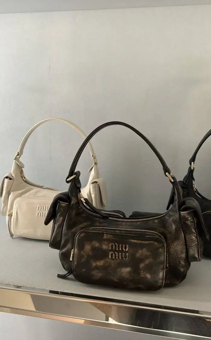 Miu Miu Rust Brown Leather Pocket Bag With Original Box & Dust Cover Packing - Image 4