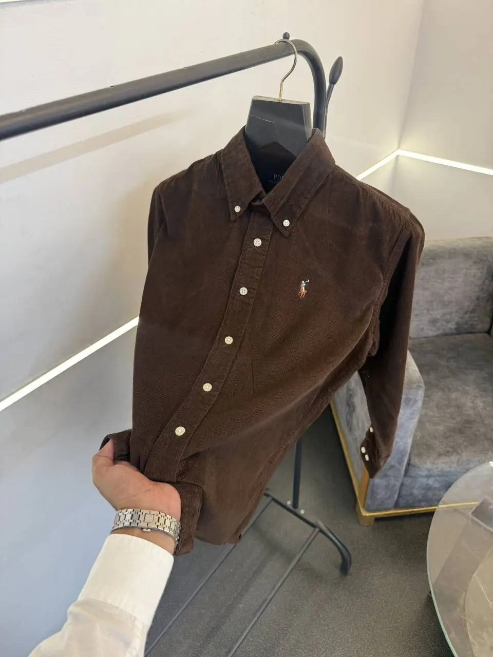 Ralph lauren brown courduroy fabric imported shirt - Image 2