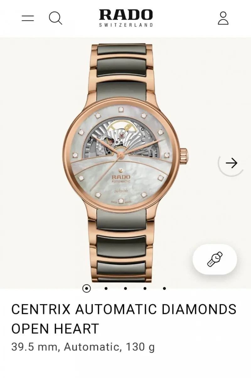 Rado centrix automatic open heart japan