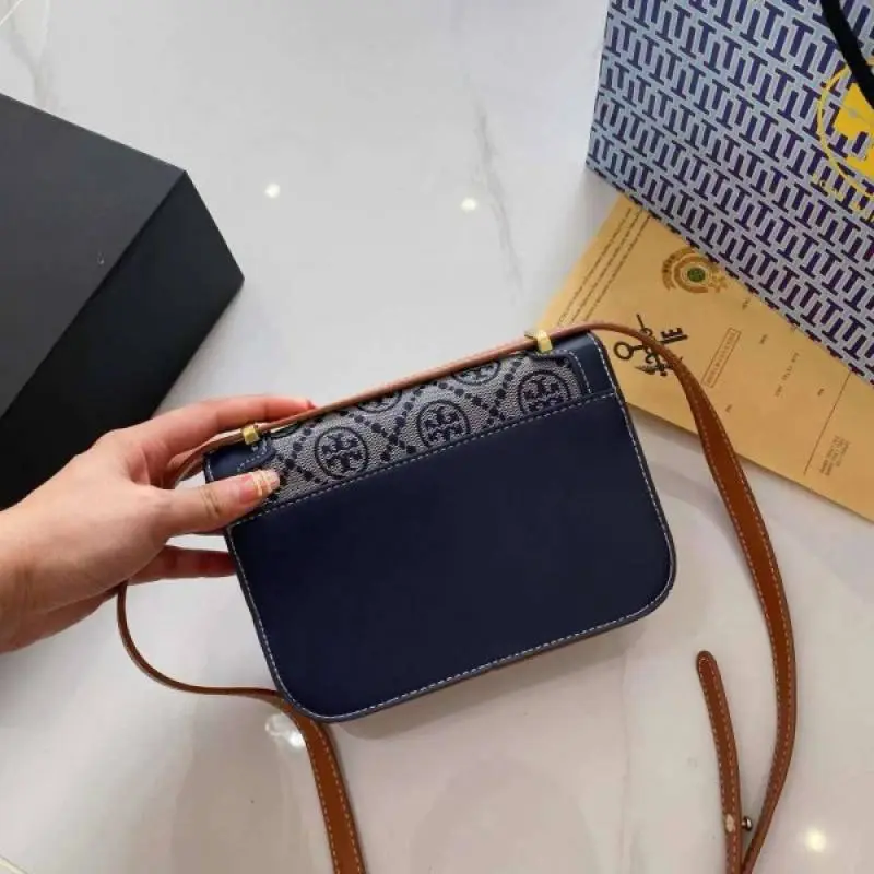 Tori Burch Eleanor Premium Quality Shoulder Bag With OG Magnetic Box & Dust Bag (Denim - 826) - Image 6