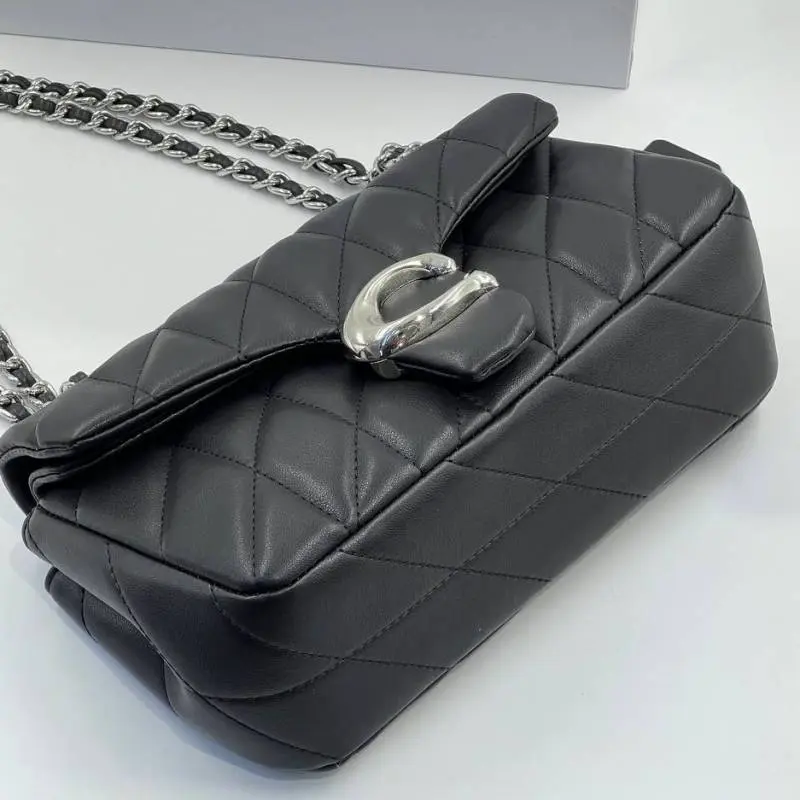 Coach Tabby 20 Shoulder Bag With OG Box & Dust Bag (Black Silver-945) - Image 5
