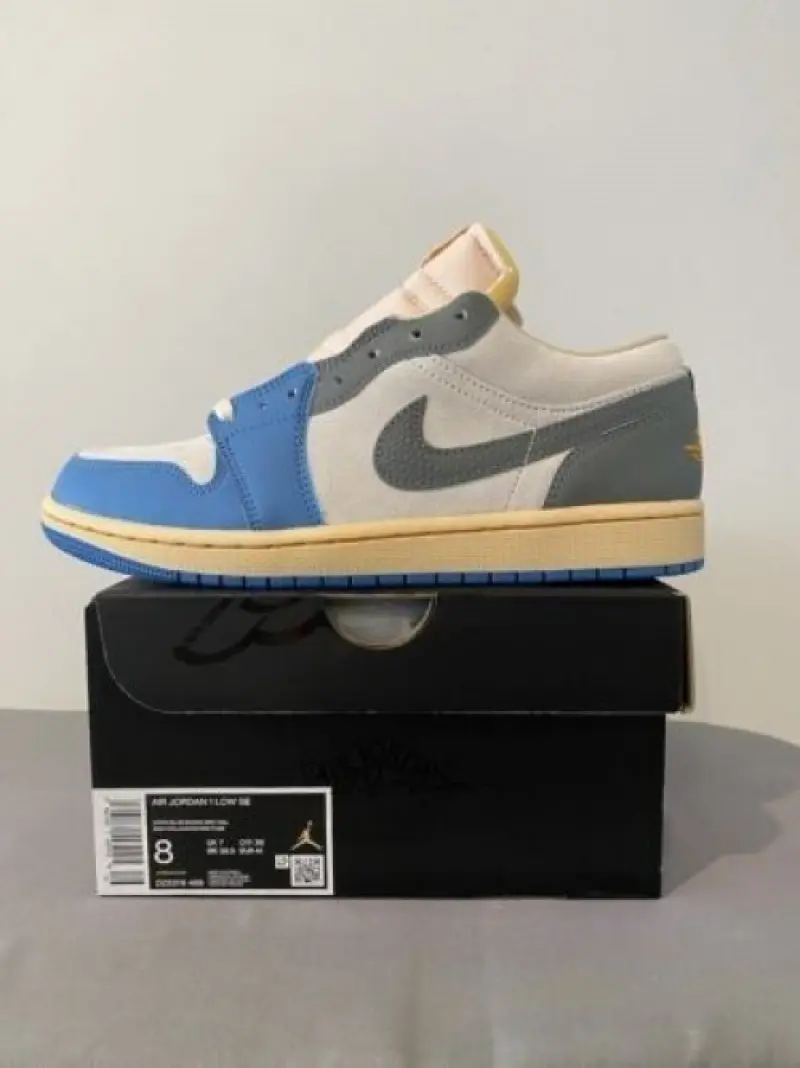 Air Jordan 1 Low Tokyo Vintage UNC Grey Semi UA - Image 4