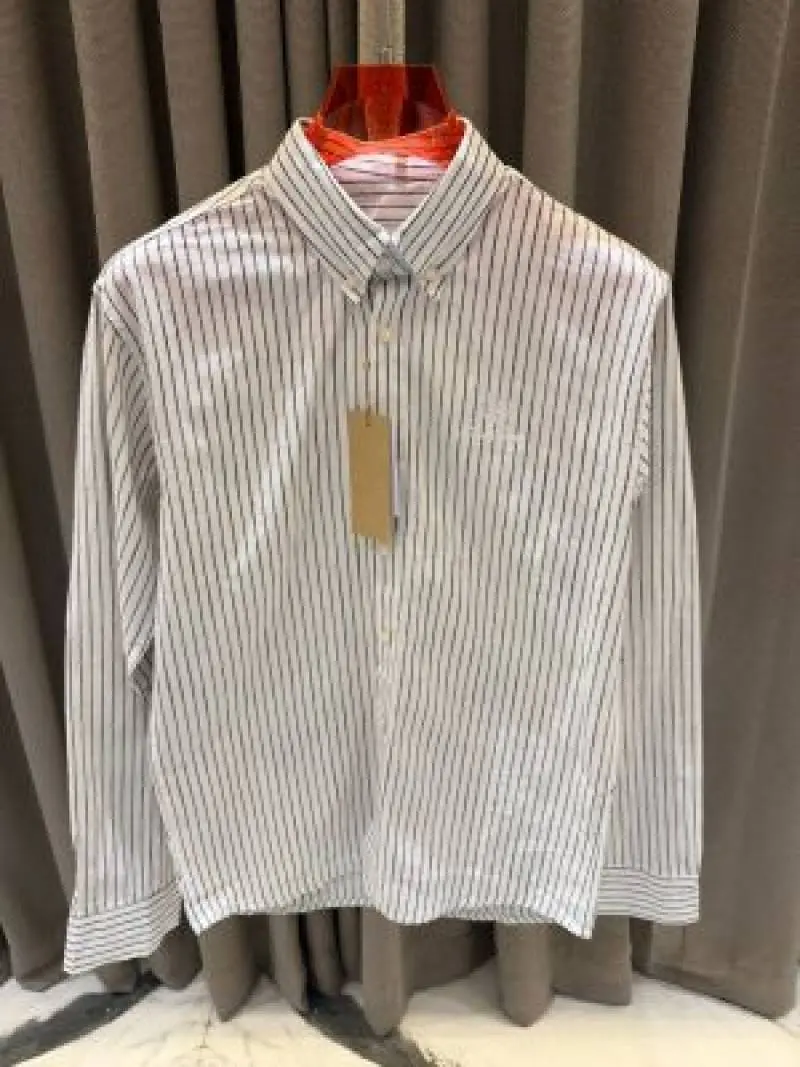 Lorro Pianna Chest Logo Lining Full Sleeves Shirt White