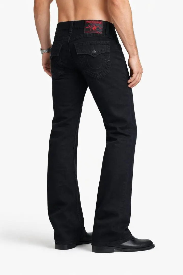 True Religion Black Boot Cut Premium Imported Fabric Denim with Back Flap pockets and Embroidered work 3773 - Image 7