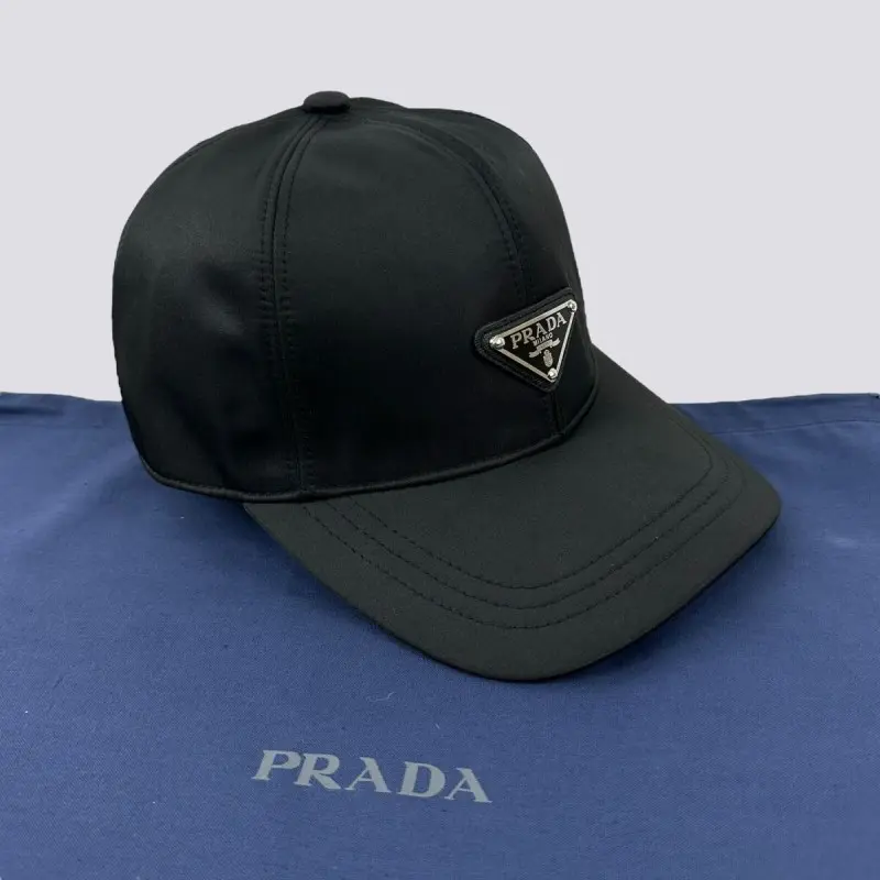 Prada Re Edition Nylon Black Front Logo Premium Unisex Cap (With Safety Box) - Image 5