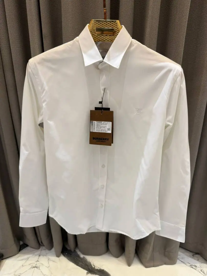 Burberry Chest Logo Full Sleeves Shirt White - Image 7