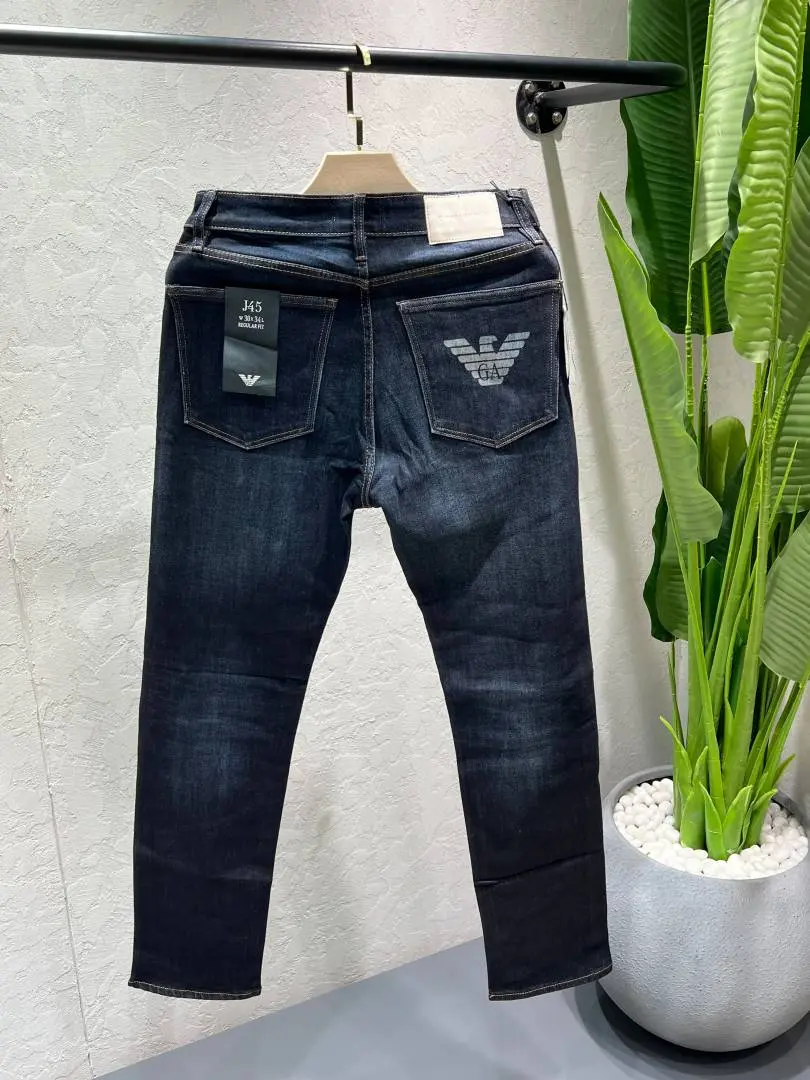 Emporio Arma Blue Shade Comfort fit Premium Imported Stretchable Lycra Fabric Denim with Back pocket Emboss Logo 4586 - Image 4