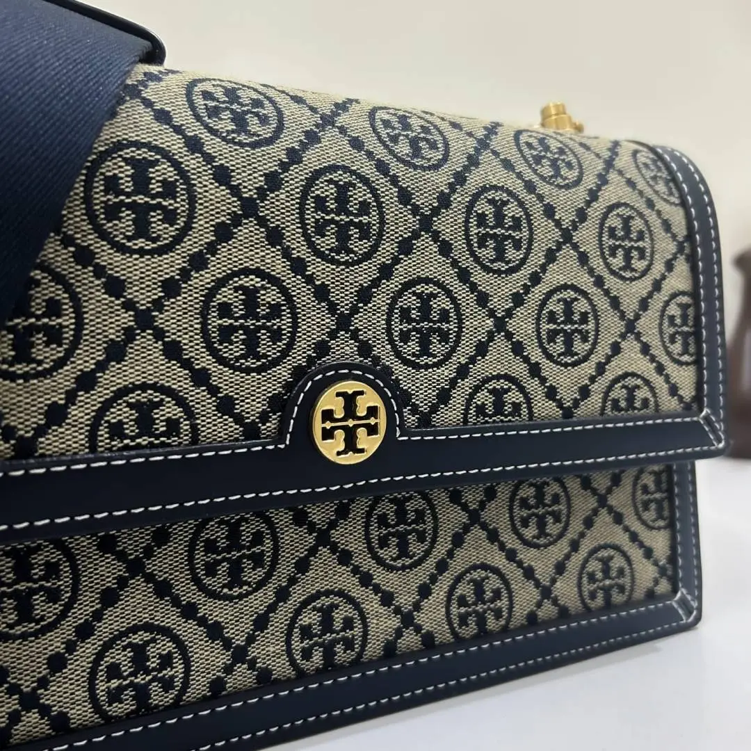Tori Burch T Monogram Jacquard Highend ShoulderBag With OriginalPacking - Image 5