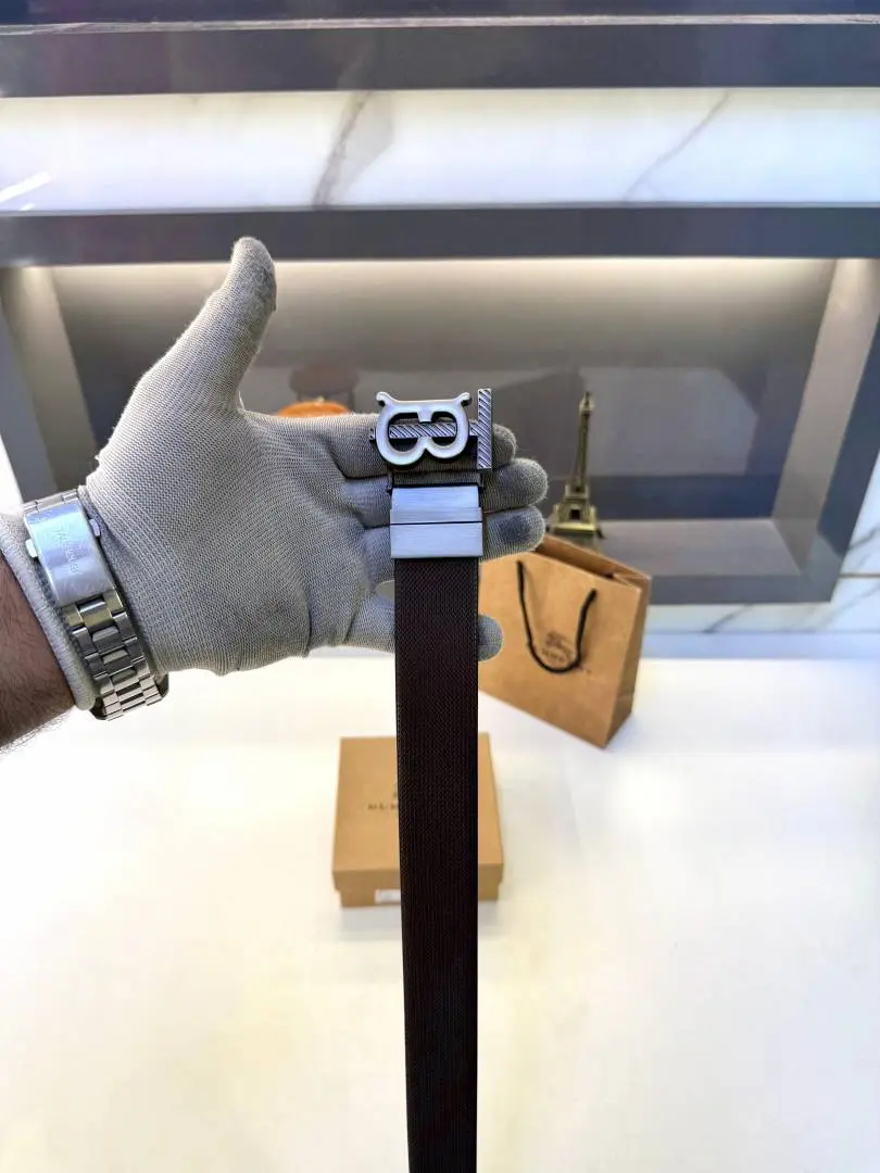 Burberry Reversible Grey Black Belt Fa 483 - Image 4