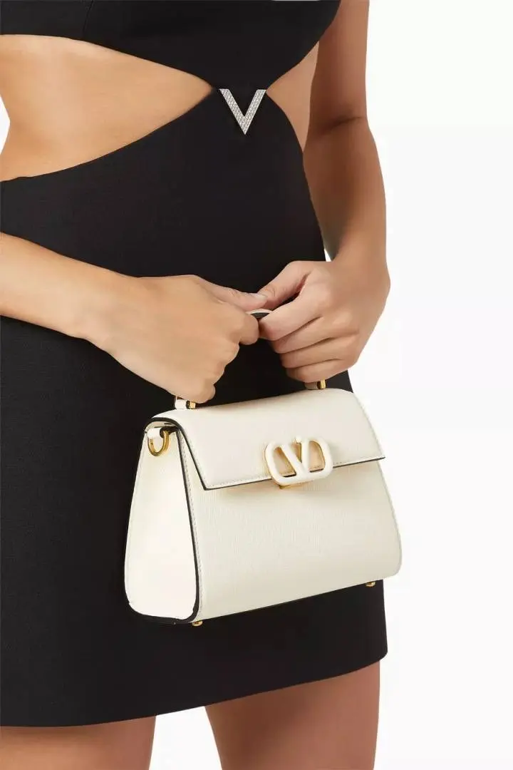 Valentynoo White VSling TopHandle ShoulderBag With DustCoverhut - Image 4