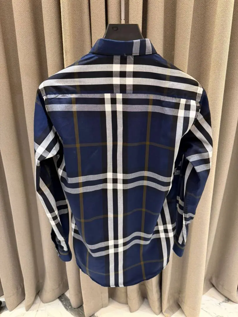 Burberry Box Pack Full Sleeves Checks Shirt Navy - Image 3