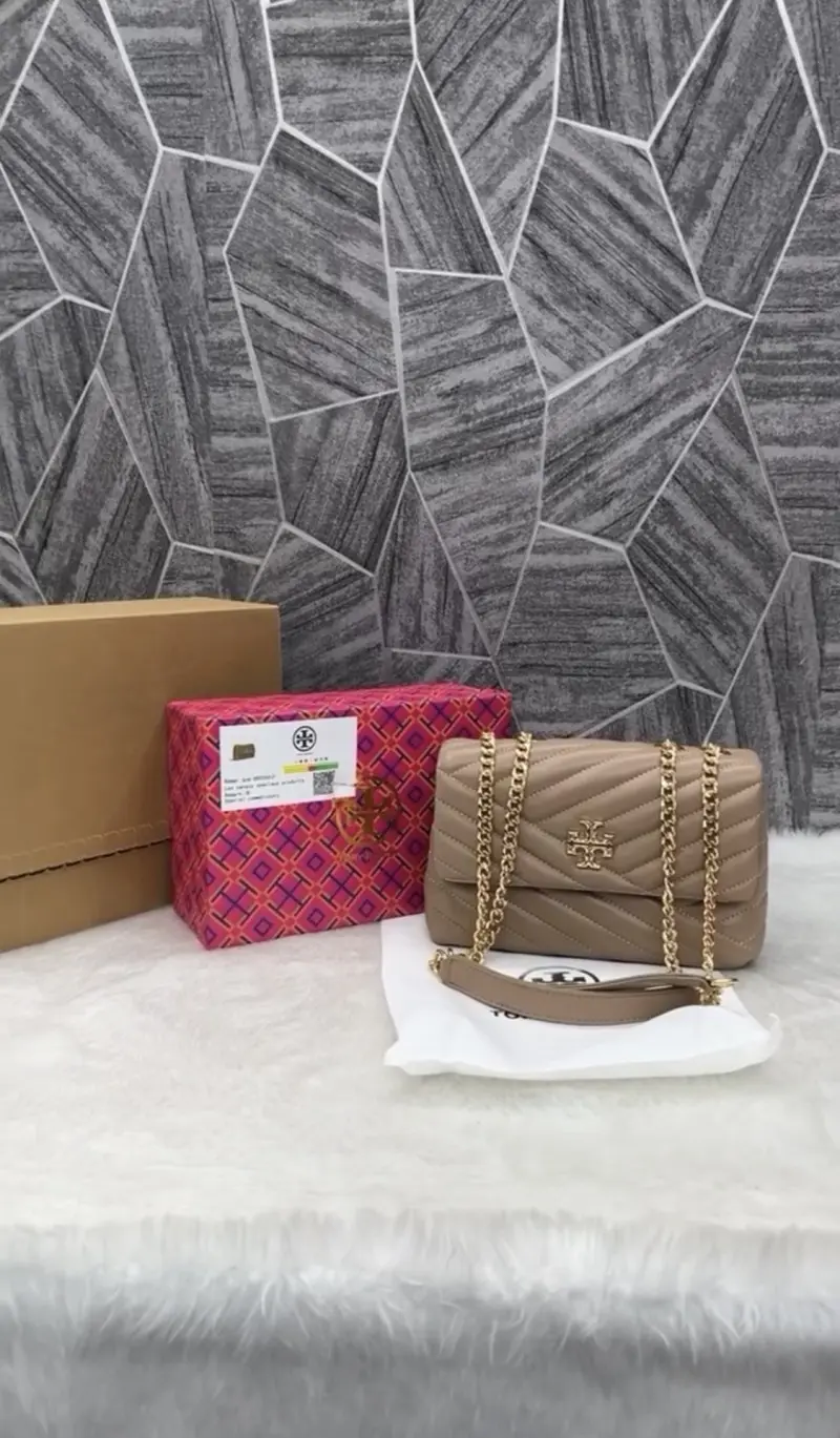 Tori Burch Kira Beige Quilted Shoulder With DoubleBox - Image 2