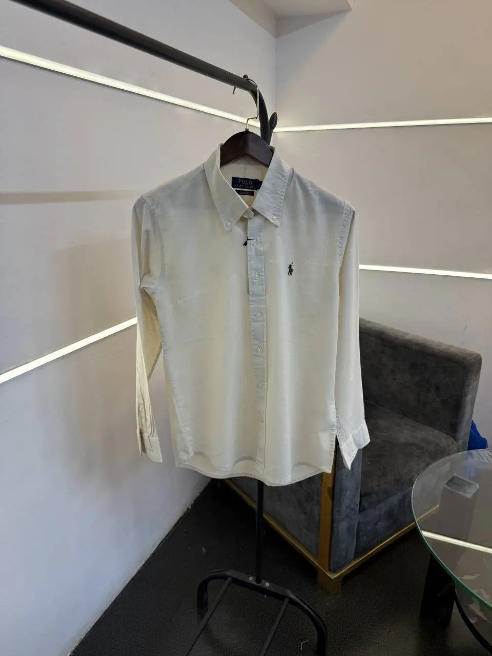 Ralph lauren linen imported shirt cream