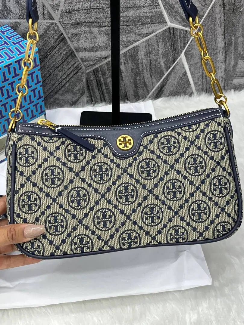 Toryy Burch Blue Studio Shoulder Crossbody Bag With OriginalBox & DustCover - Image 2