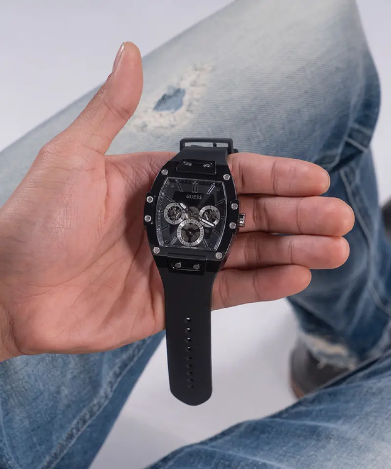 Guess Rectangle Chronograph Black-Silver Chronograph - Image 8