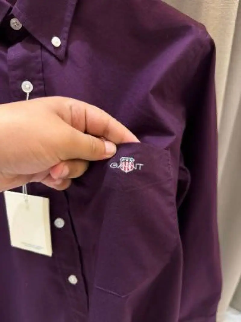 Gant Pocket Logo Full Sleeves Shirt Violet - Image 2