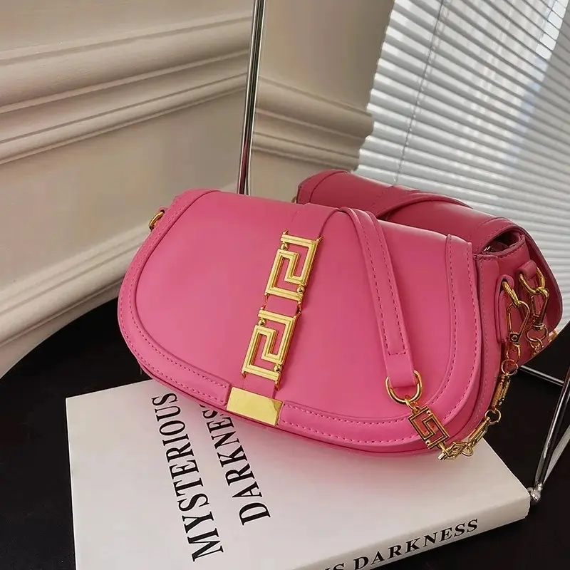 Versace Greca Goddess Shoulder Bag With OG Box & Dust Bag (Pink - 677) - Image 2