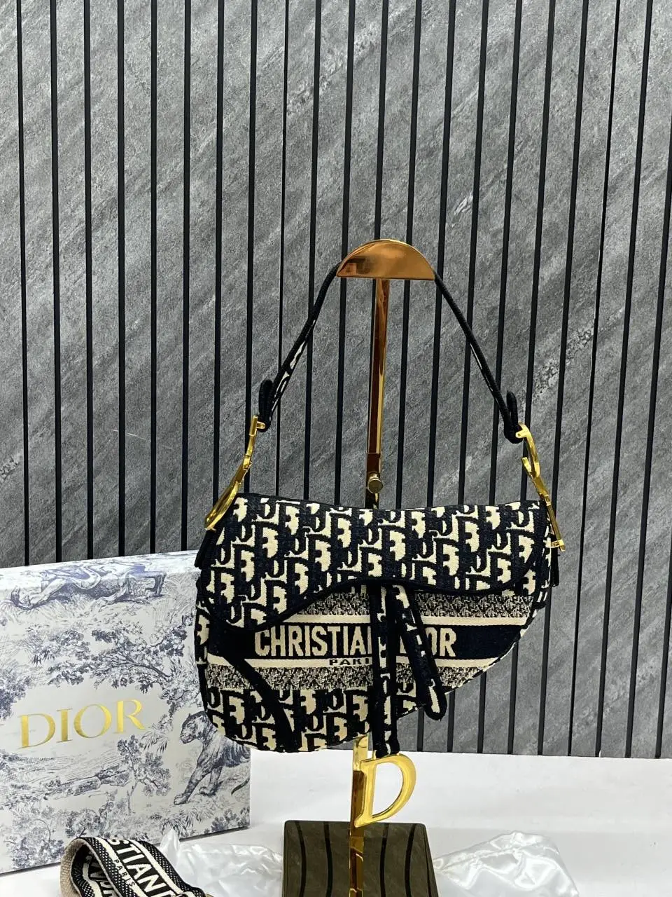 Dior Saddle Oblique Black Monogram With OriginalBox - Image 3