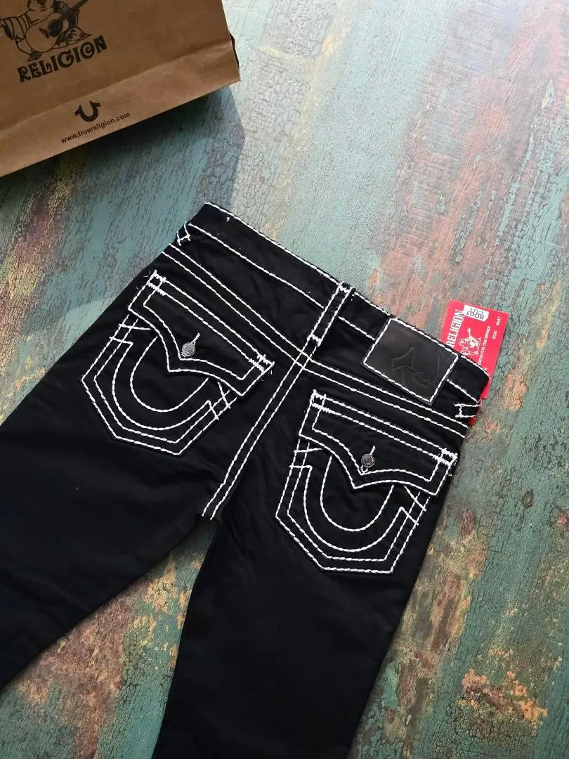 True Religio n Premium Imported Stretchable Lycra Fabric Boot Cut Denim with Back Flap pocket Design 3436 - Image 9