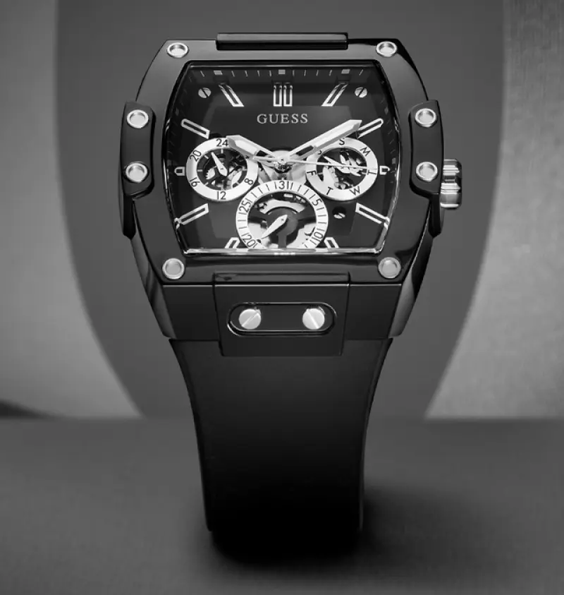Guess Rectangle Chronograph Black-Silver Chronograph - Image 2