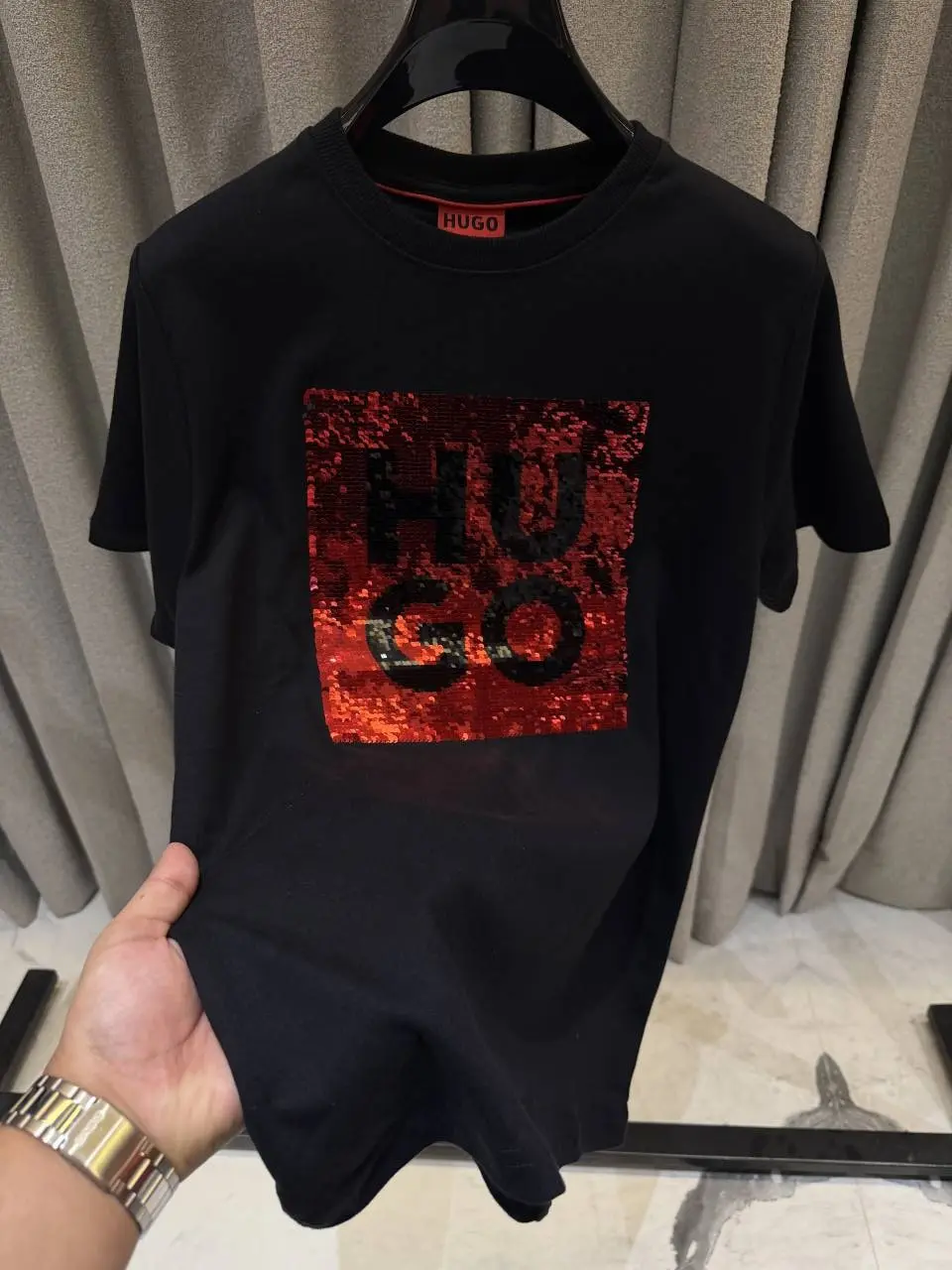 Boss Premium Round Neck Gliter Tshirt - Image 3