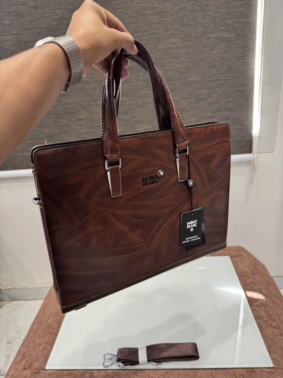 Mont Blanc Premium Laptop Bag X Office Bag M610 Khaki - Image 5