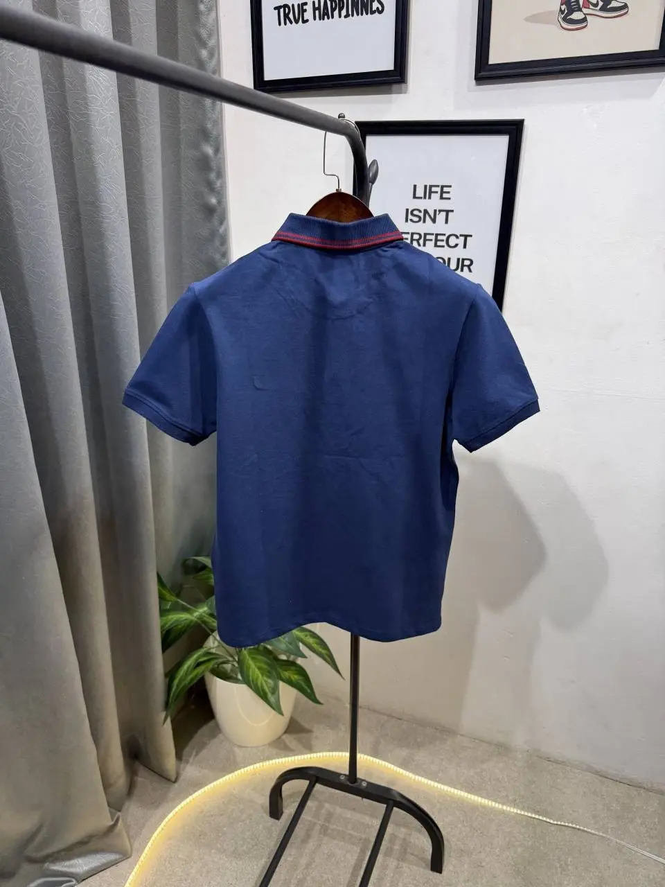 Hackett imported polo tshirt with brand buttons blue - Image 3