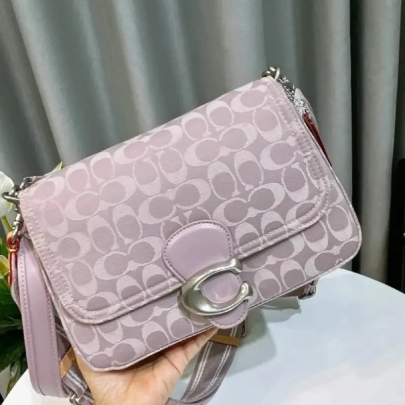 Coach Soft Tabby Premium Quality Shoulder Bag With OG Magnetic Box & Dust Bag & 2 Belts (Pink-644) - Image 5