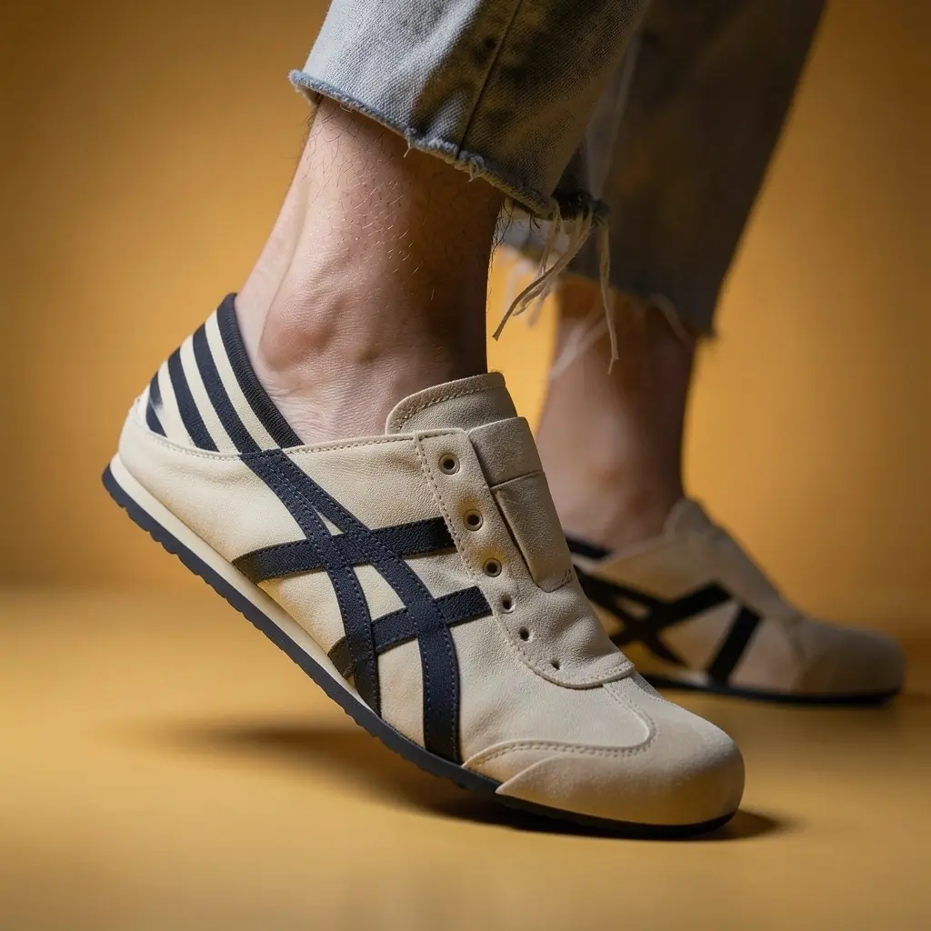 Onitsuka Tiger slip on Paraty cream navy