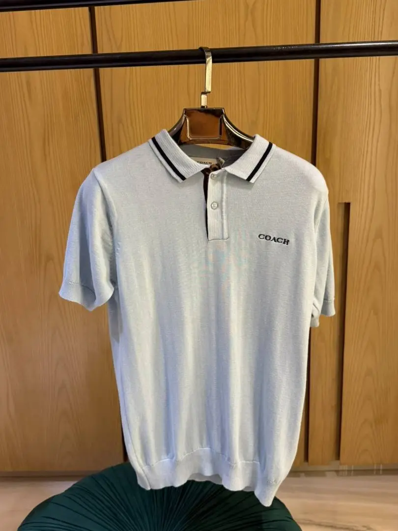 Coach IMPORTED STORE ARTICLE POLO T-SHIRT SKY BLUE - Image 2