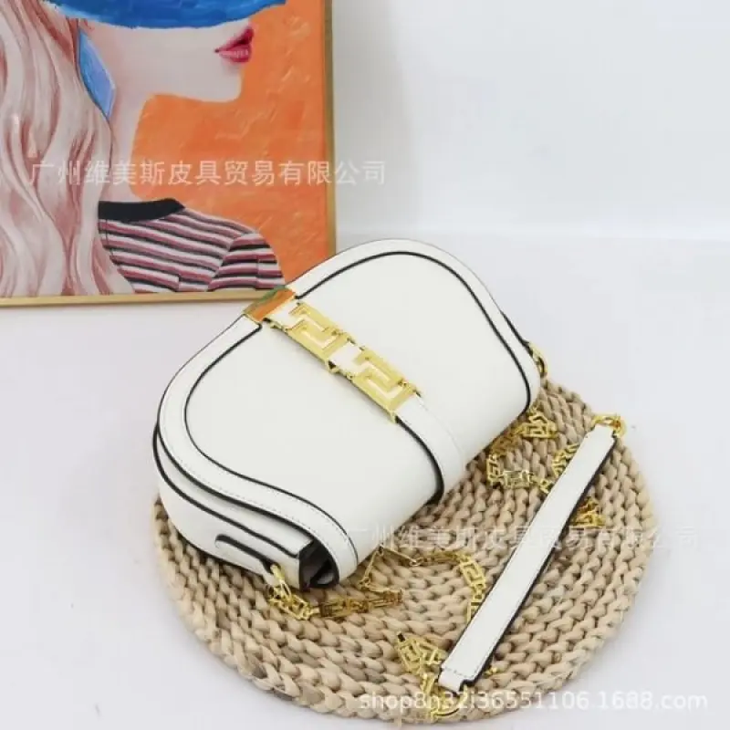 Versace Greca Goddess Shoulder Bag With OG Box & Dust Bag (White - 676) - Image 7