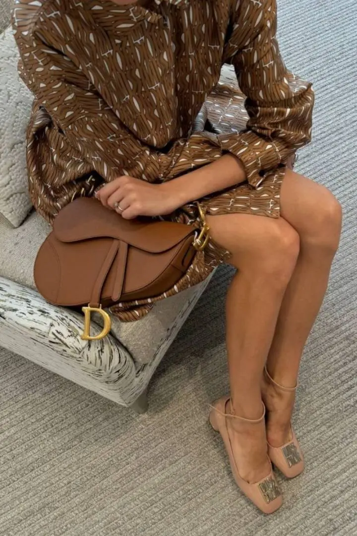 Dior CB Saddle With OriginalBox CarryBag Tan-Brown Leather - Image 2