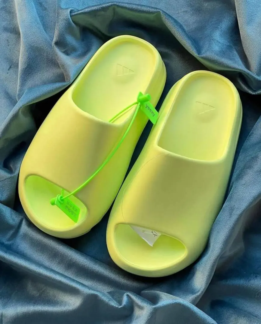 Adidas Yeezy Slide Glow Green UA Quality With Tag Butter Papar Og Box. - Image 2