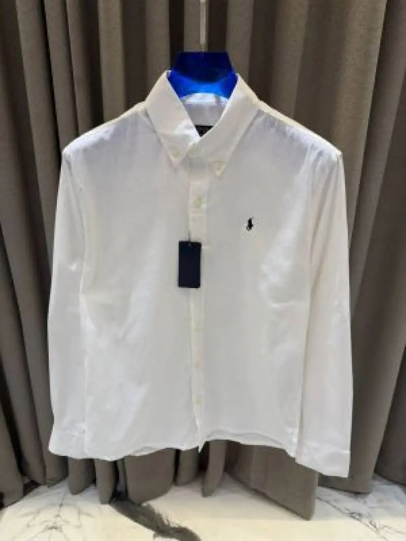 Ralph Lauren Chest Logo Full Sleeves Shirt White