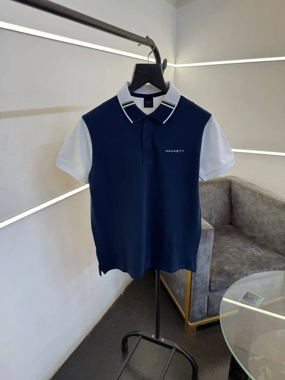 Hackett imported polo tshirt blue white sale