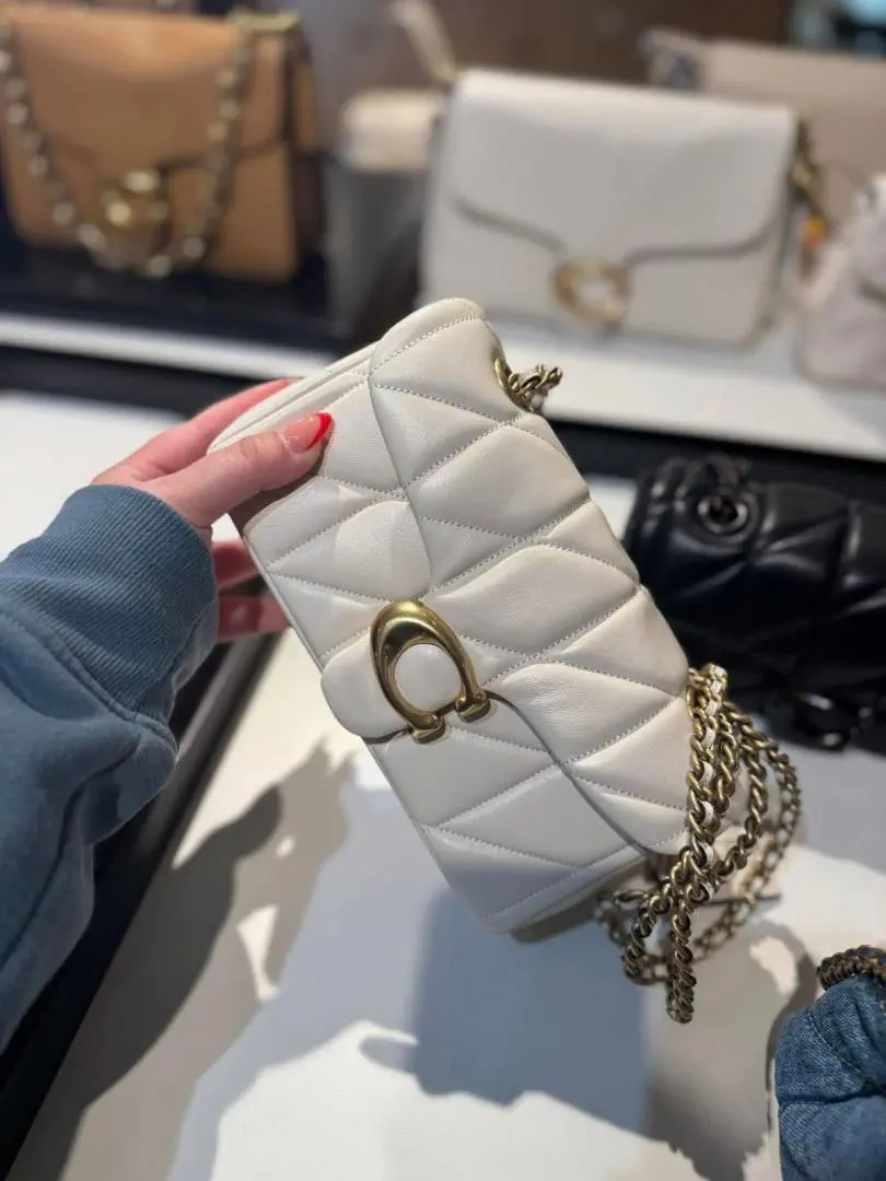 Coach Tabby 20 Quilted White-gold ShoulderBag With OriginalBox DustCover - Image 3