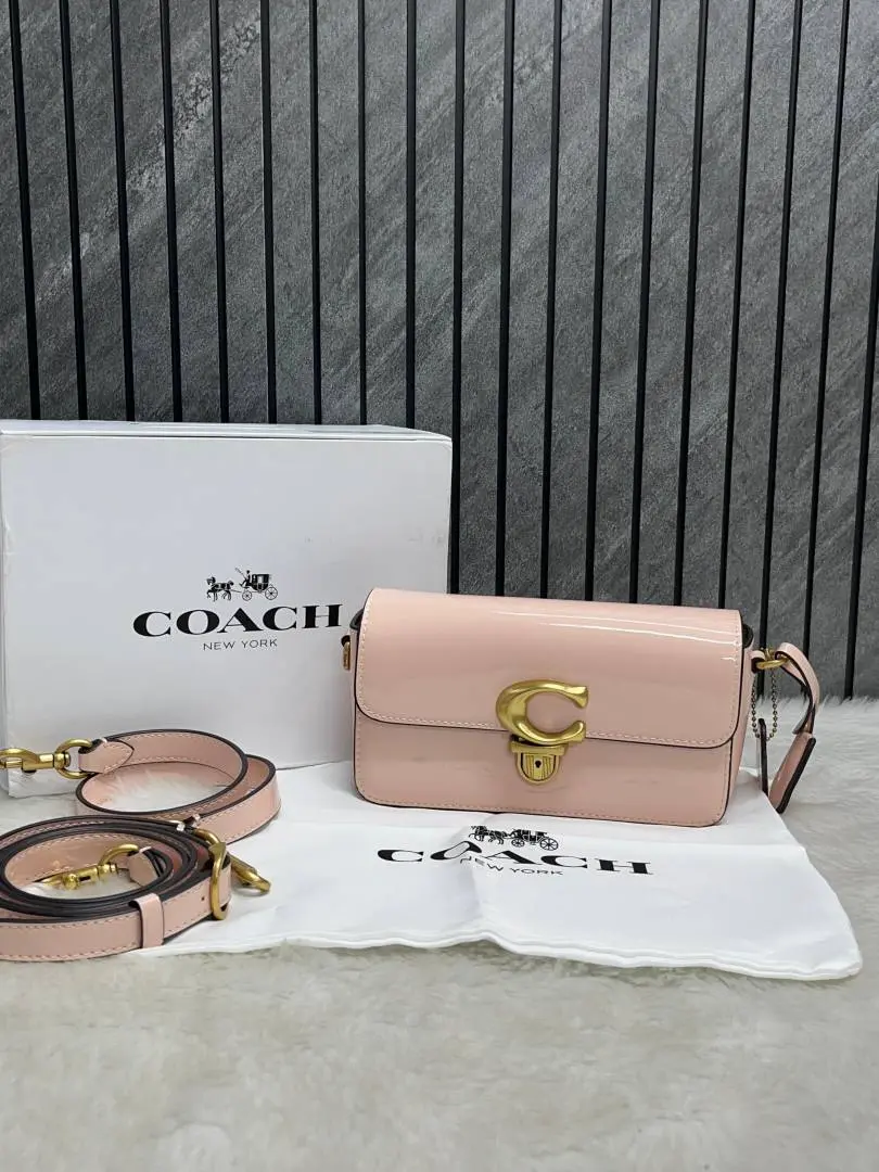 Coach Studio Baguette Patent-Pink Leather With OriginalBox DustCover Tags - Image 6